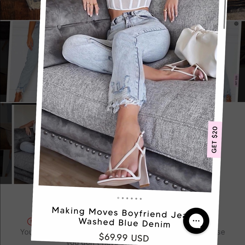 Making Moves Boyfriend Jeans Washed Blue Denim